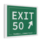 Vintage Exit 50  Merritt Parkway Sign Matte Canvas, Stretched, 1.25"