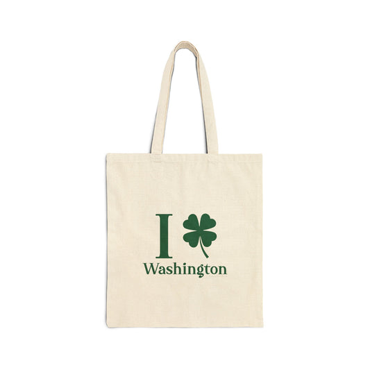 I Clover Washington Cotton Canvas Tote Bag