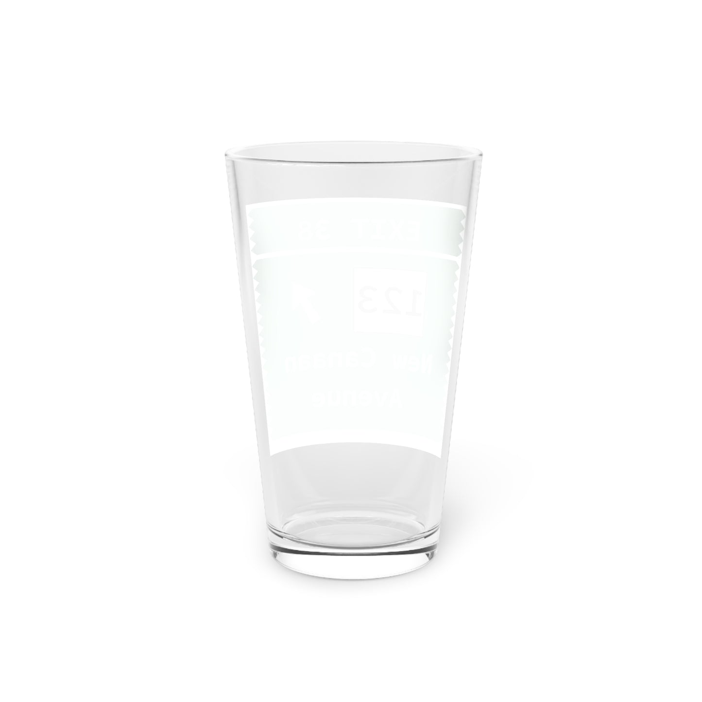 Vintage Merritt Parkway Exit 38 Sign Pint Glass, 16oz