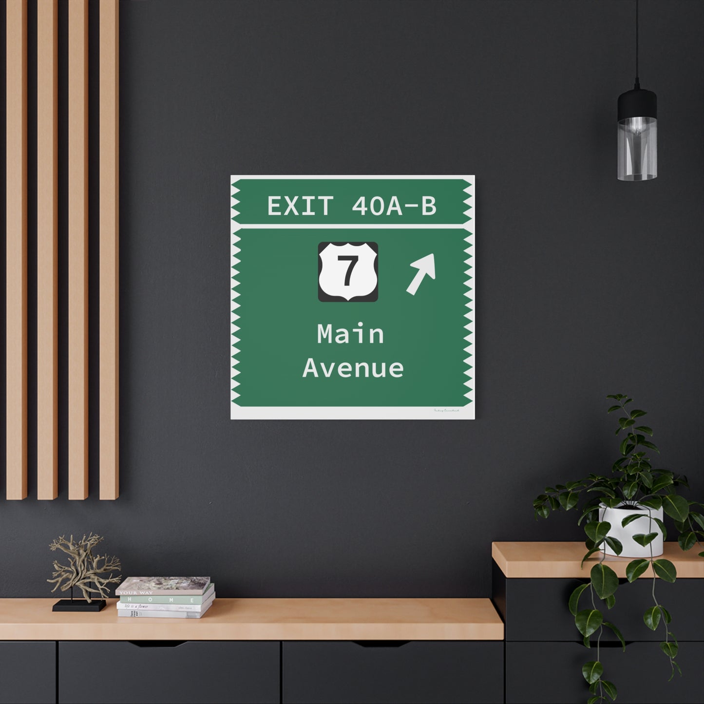 Vintage Merritt Parkway Exit 40 A-B Sign Matte Canvas, Stretched, 1.25"