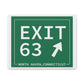 Vintage Exit 63 WCP Sign Matte Canvas, Stretched, 1.25"