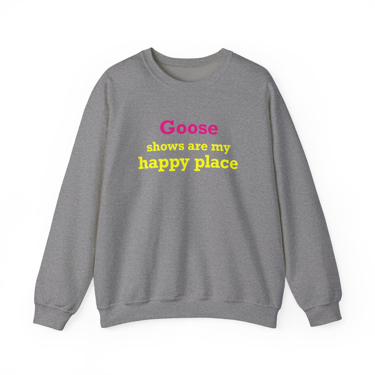 Goose Shows Are My Happy Place - Yellow & Pink Unisex Heavy Blend™ Crewneck Sweatshirt
