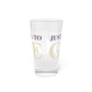 Just a kid listening to Goose - Cream & Purple Pint Glass, 16oz