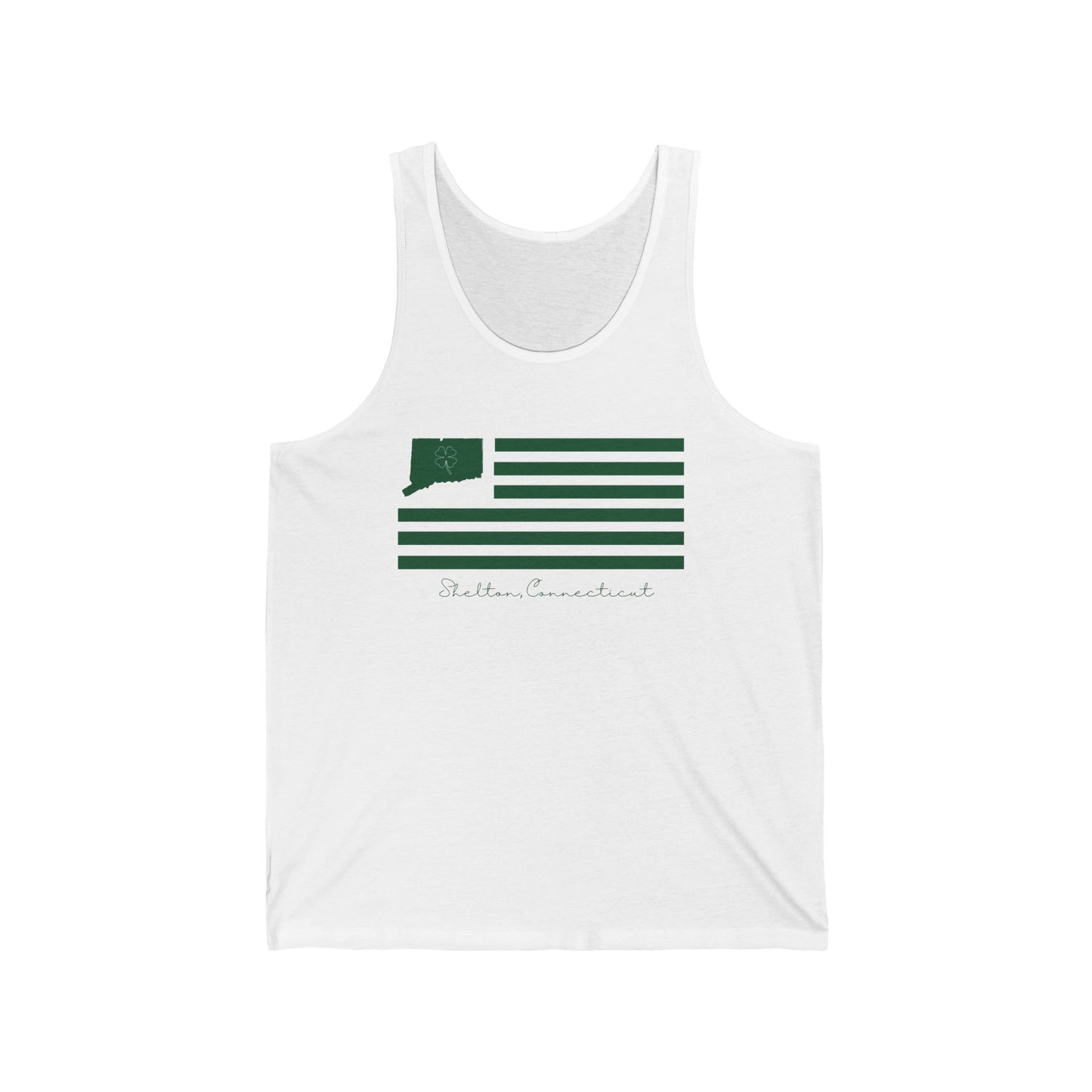 Shelton Connecticut St Patrick’s Day Flag Unisex Jersey Tank Top