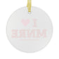 I Heart MNRE Glass Ornaments
