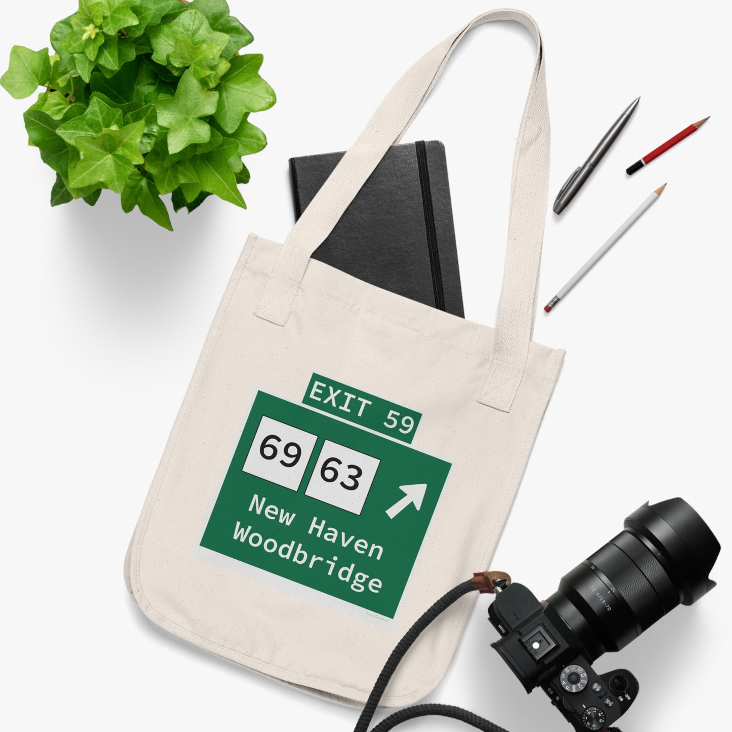 Vintage WCP Exit 59 Sign Organic Canvas Tote Bag