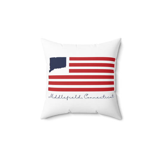Middlefield Connecticut Flag Spun Polyester Square Pillow