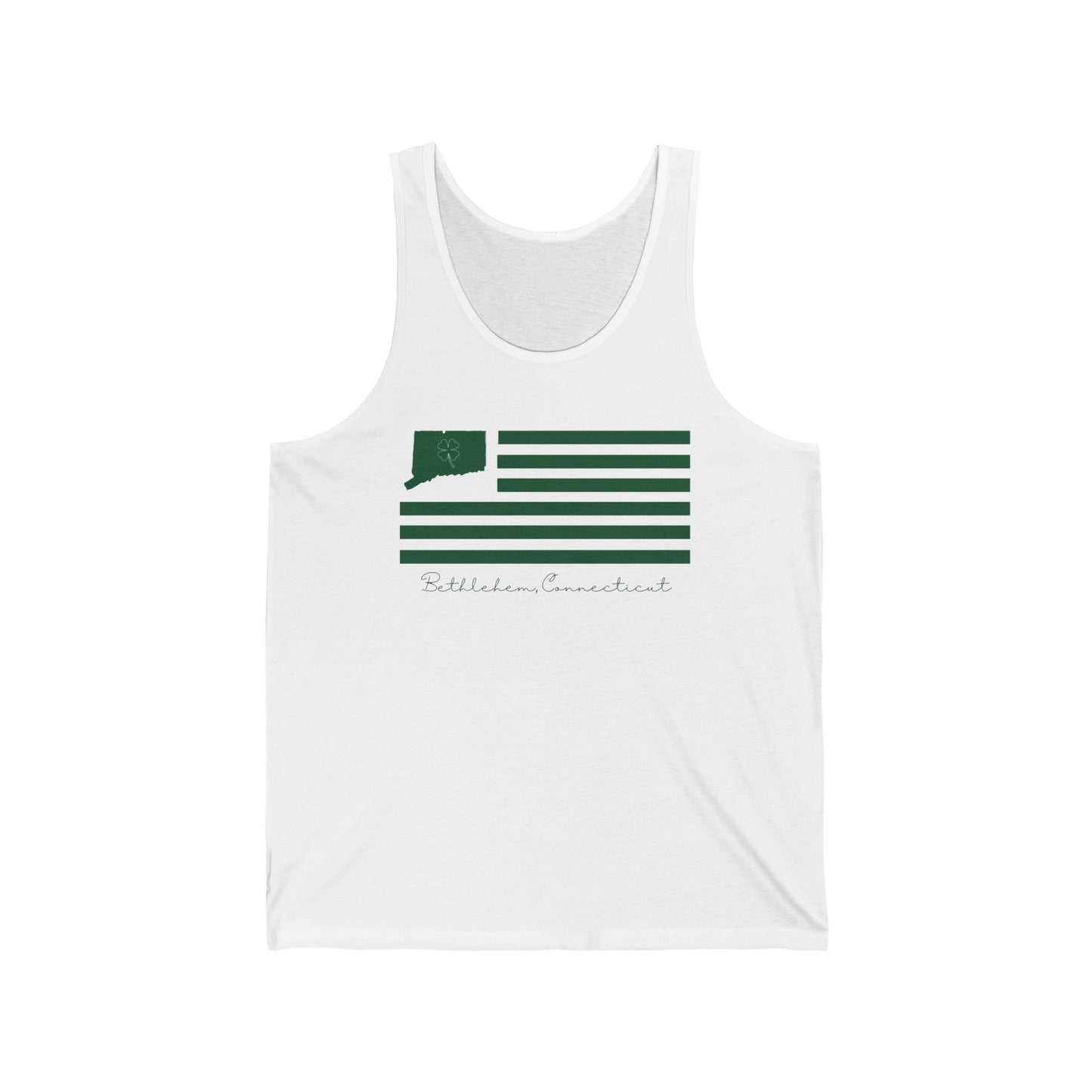 Bethlehem Connecticut St. Patrick’s Day Flag Unisex Jersey Tank Top