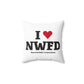 I Heart NWFD Spun Polyester Square Pillow