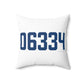 06334 Bozrah Connecticut Zip Code Spun Polyester Square Pillow