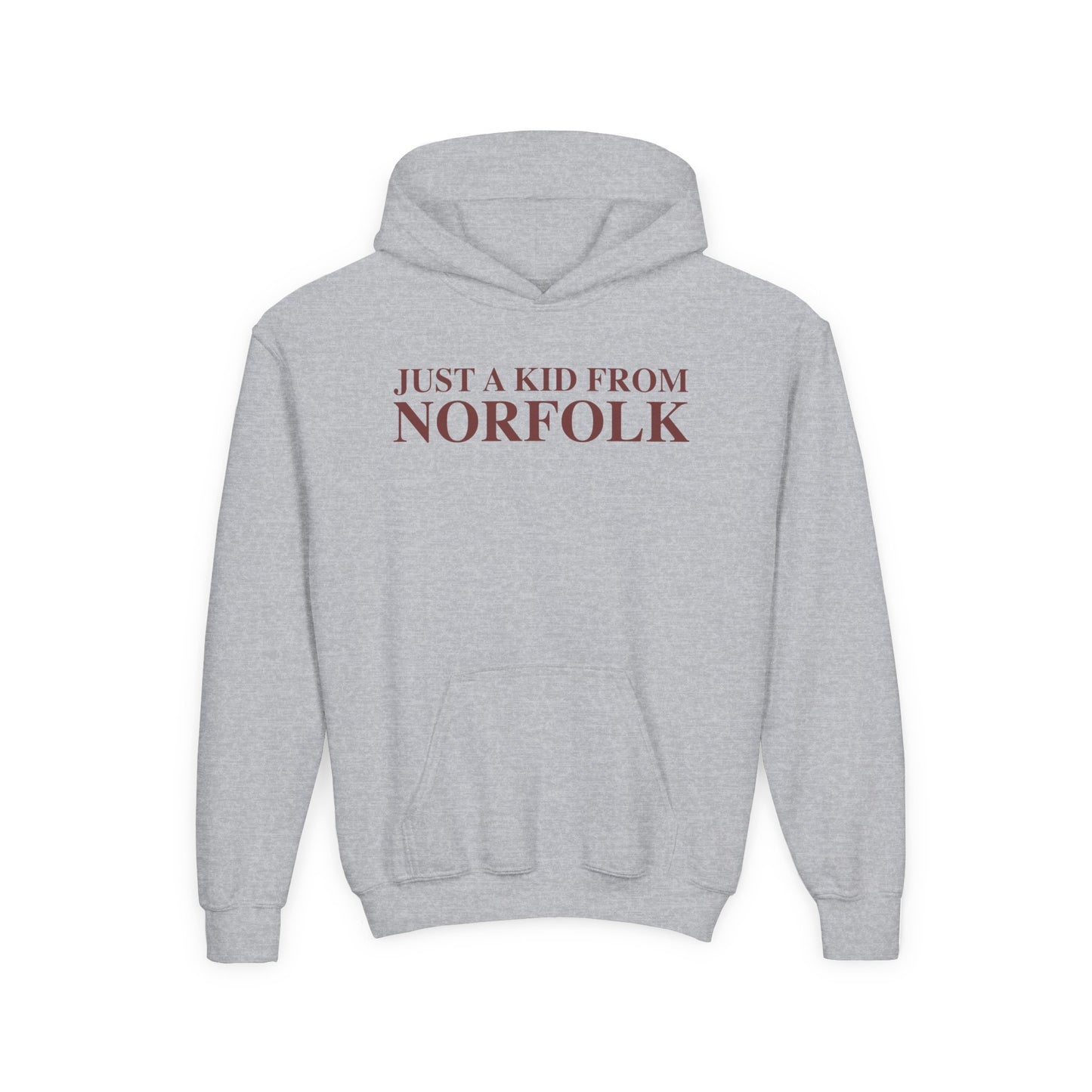 Just a kid from Norfolk Youth Heavy Blend Hooded Sweatshirt