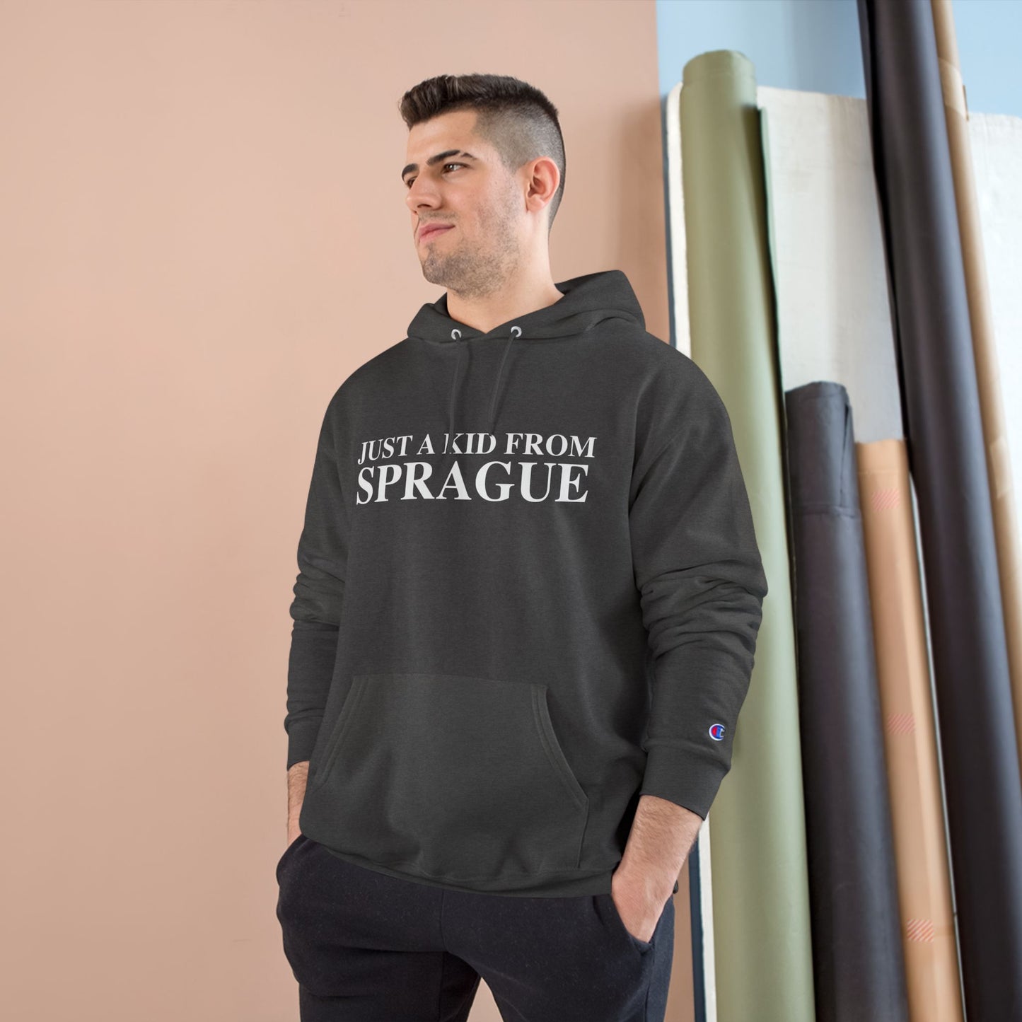 Just a kid from Sprague Champion Hoodie