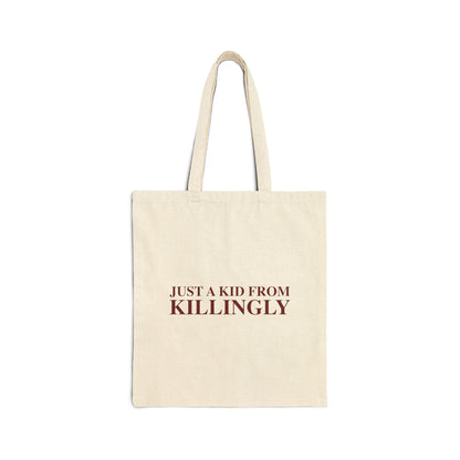 Just a kid from Killingly Cotton Canvas Tote Bag