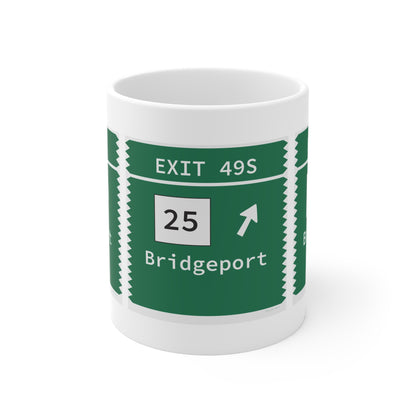 Vintage Merritt Parkway Exit 49S Sign Mug 11oz