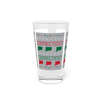 Connecticut Ugly Holiday Pint Glass, 16oz