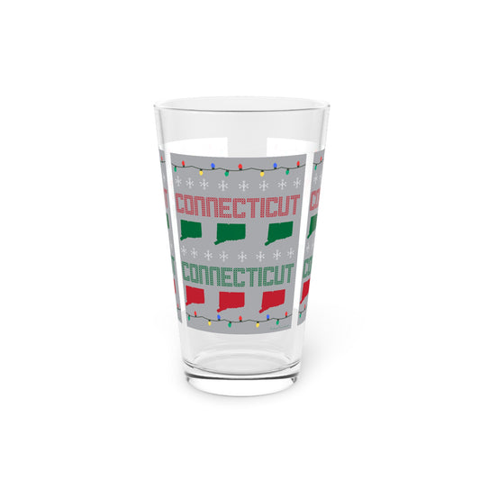 Connecticut Ugly Holiday Pint Glass, 16oz