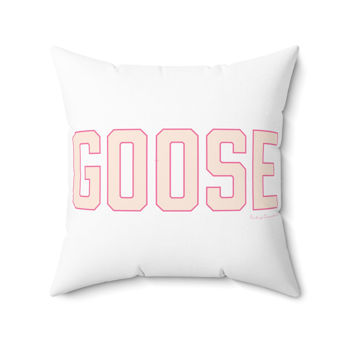 Goose Zip Code Peach & Pink Spun Polyester Square Pillow