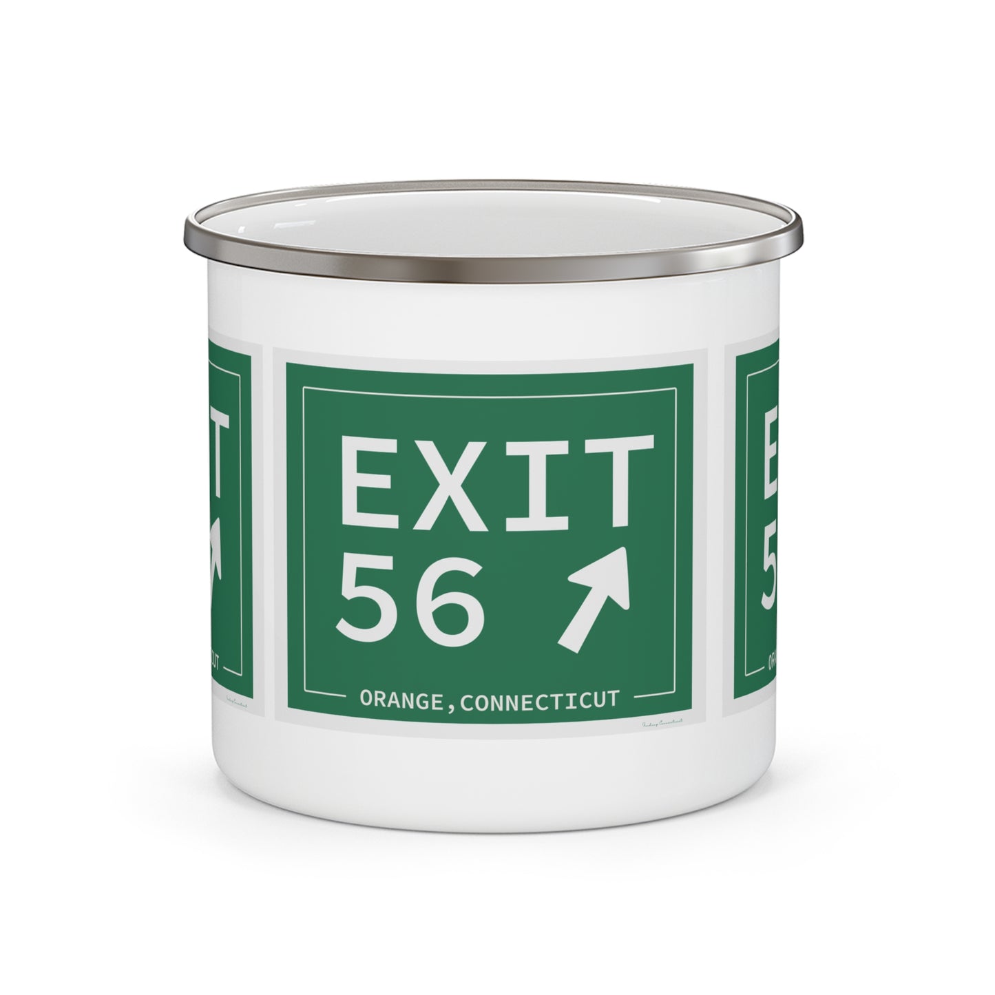 Vintage Exit 56 WCP Sign Enamel Camping Mug