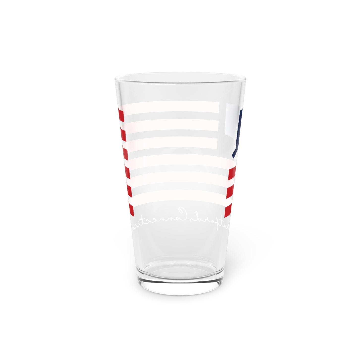 Stratford Connecticut Flag Pint Glass, 16oz