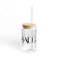41 Tilt Saugatuck Glass Can with Straw and Lid, 16oz