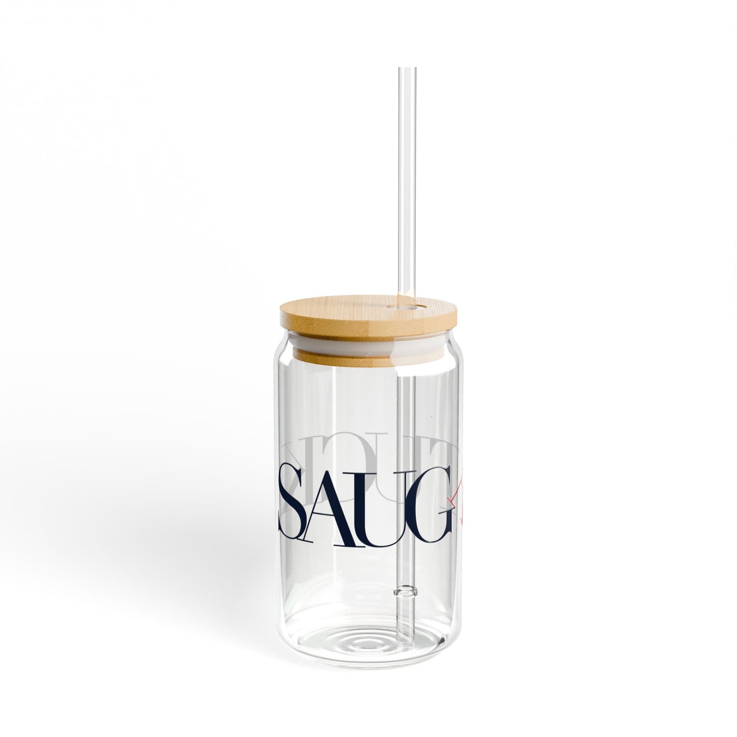 41 Tilt Saugatuck Glass Can with Straw and Lid, 16oz