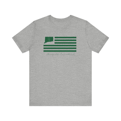 Mansfield Connecticut St Patrick’s Day Flag Unisex Jersey Short Sleeve T-Shirt