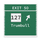 Vintage Merritt Parkway Exit 50 Sign Matte Canvas, Stretched, 1.25"