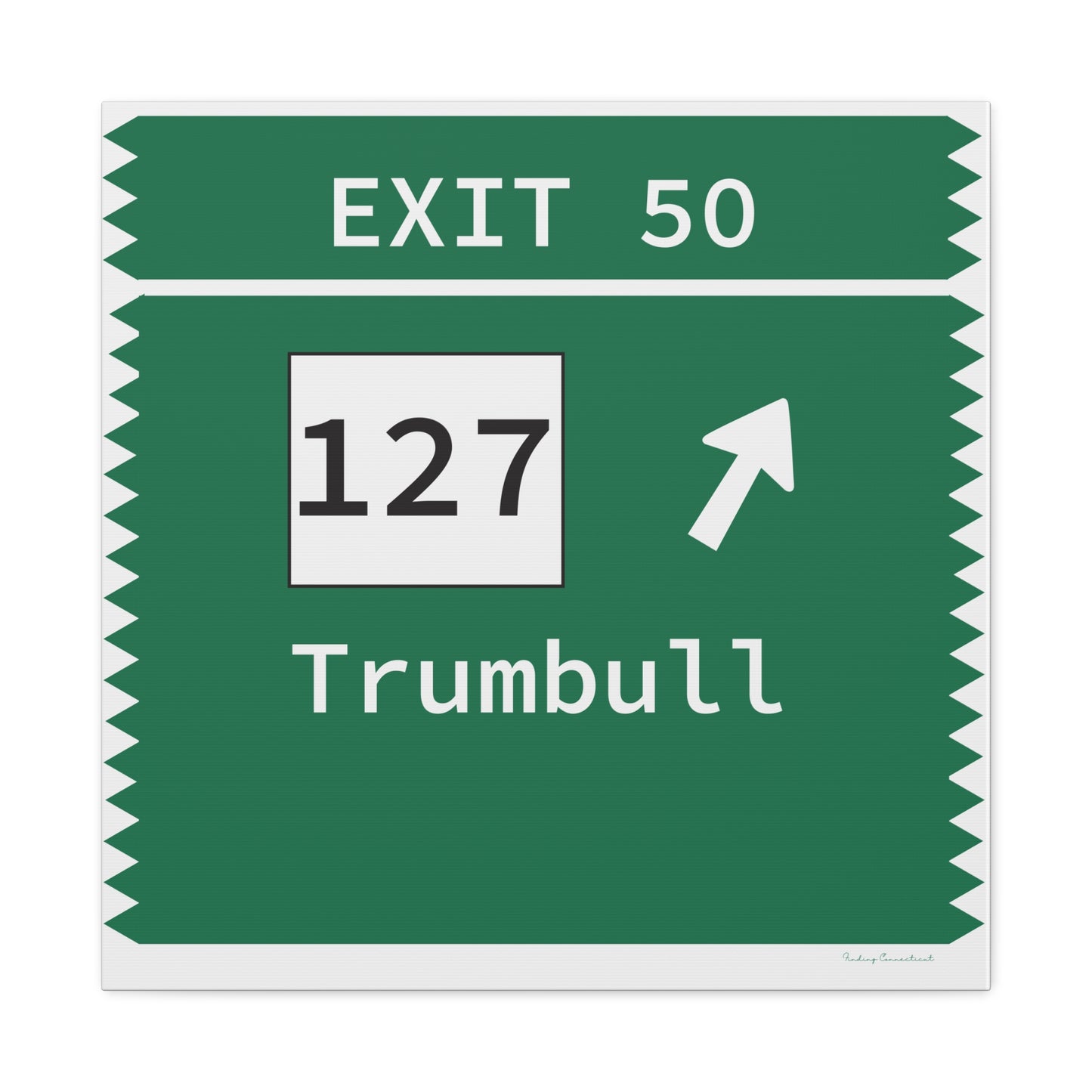 Vintage Merritt Parkway Exit 50 Sign Matte Canvas, Stretched, 1.25"