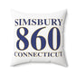 Simsbury 860 Connecticut Polyester Square Pillow