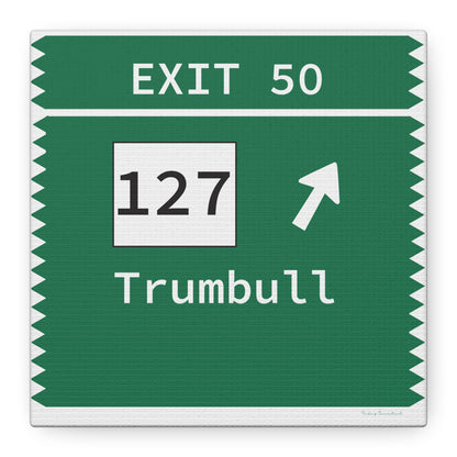 Vintage Merritt Parkway Exit 50 Sign Matte Canvas, Stretched, 1.25"