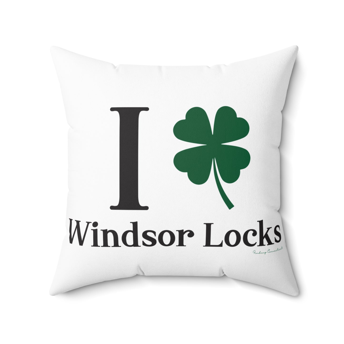 I Clover Windsor Locks Spun Polyester Square Pillow