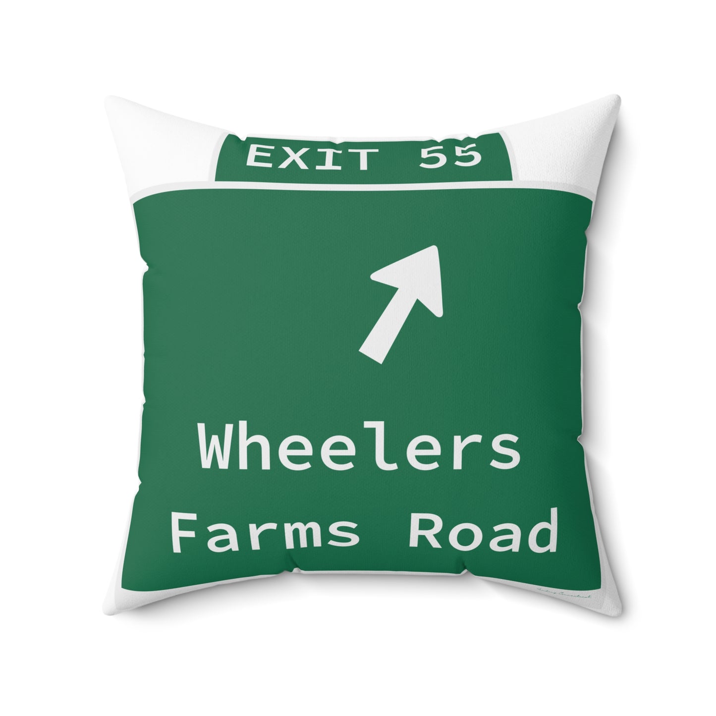 Vintage WCP Exit 55 Sign Spun Polyester Square Pillow