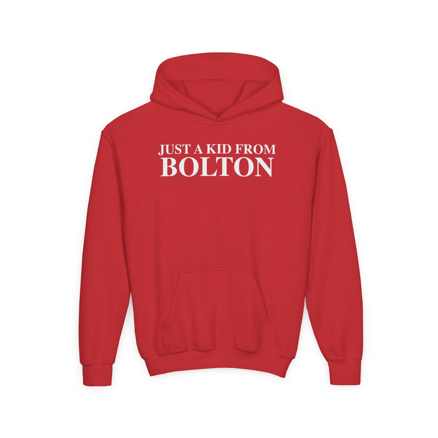 Just a kid from Bolton Youth Heavy Blend Hooded Sweatshirt