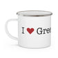 I Heart Greens Farms. Enamel Camping Mug
