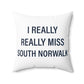 I Really Really Miss South Norwalk Spun Polyester Square Pillow