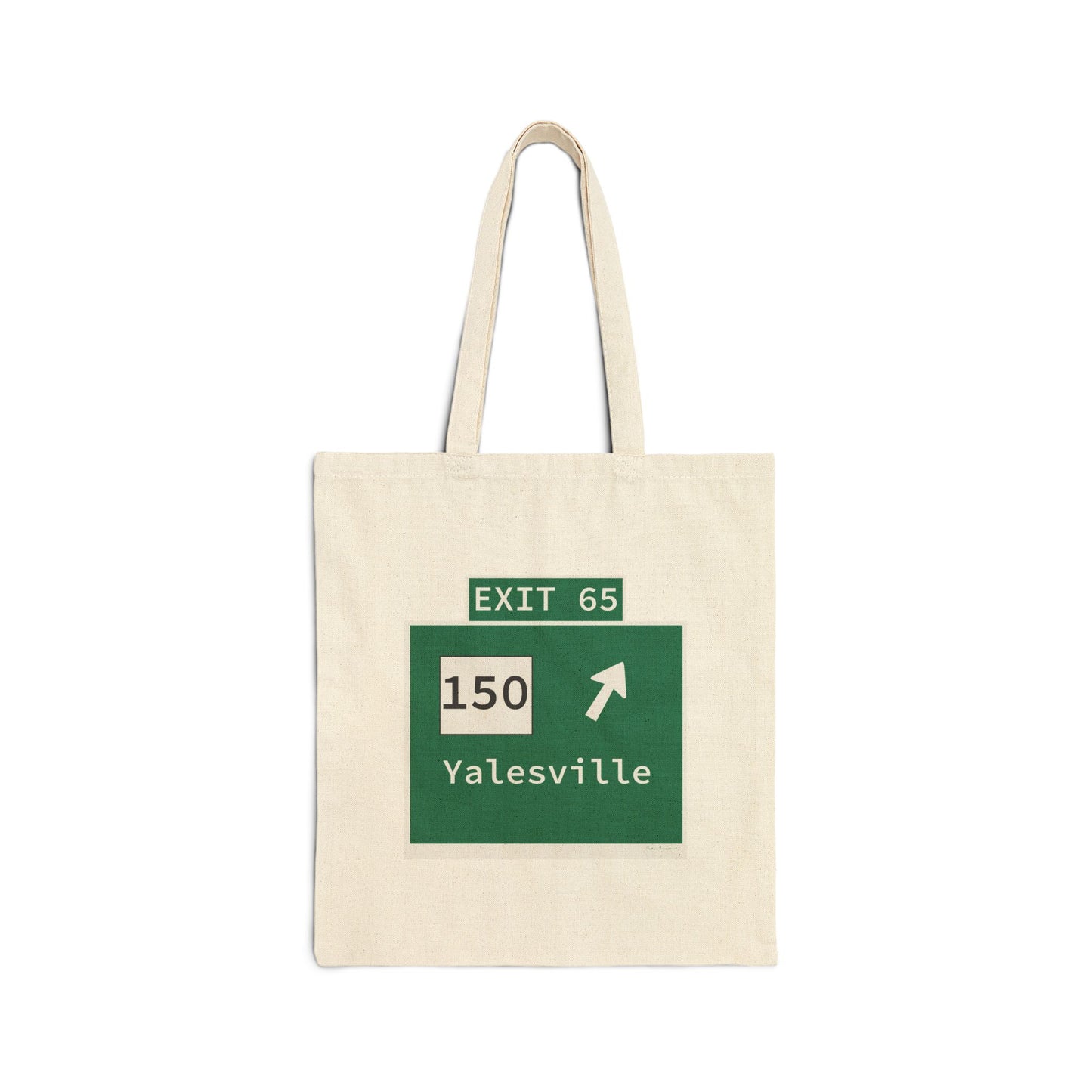 Vintage WCP Exit 65 Sign Cotton Canvas Tote Bag