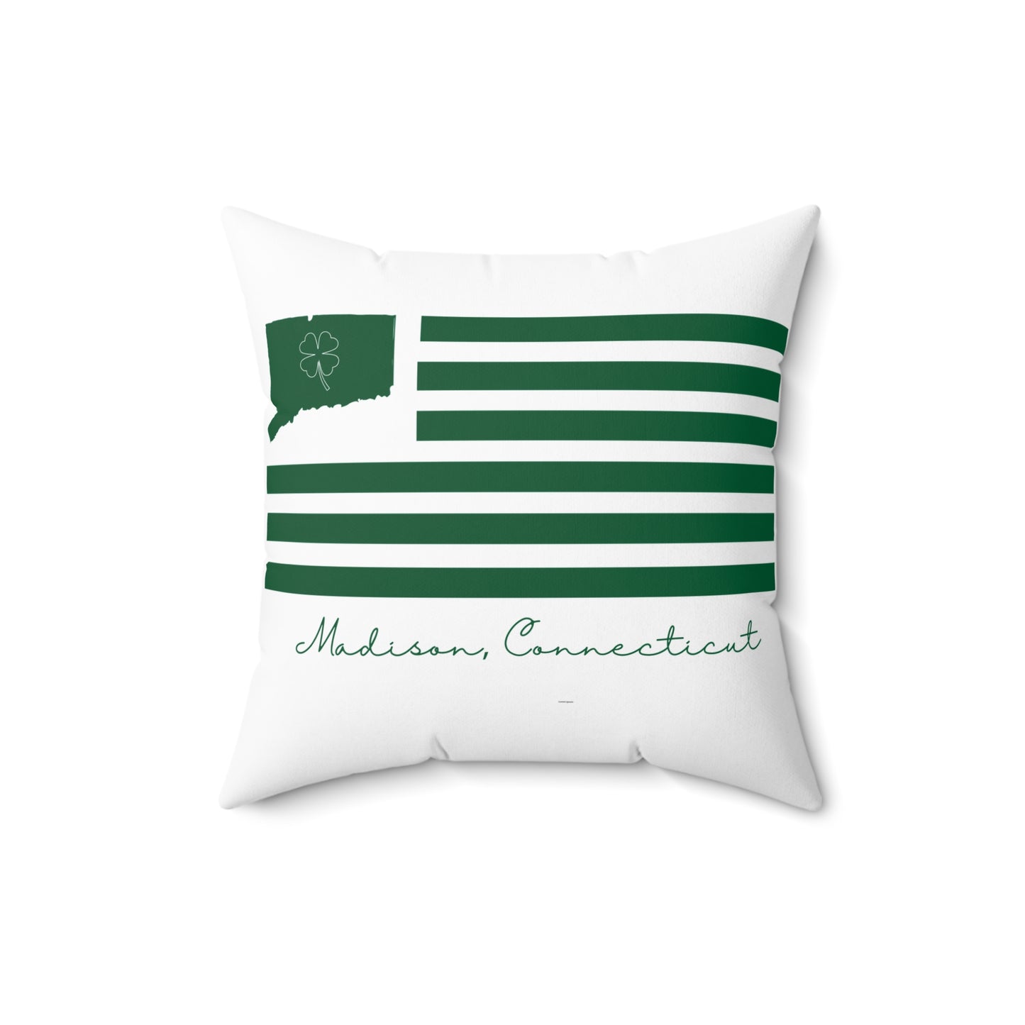 Madison Connecticut St. Patrick’s Day Flag Spun Polyester Square Pillow