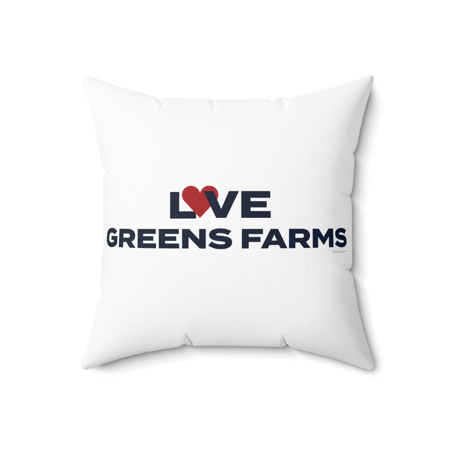 Love Greens Farms Spun Polyester Square Pillow