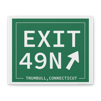 Vintage Exit 49N  Merritt Parkway Sign Matte Canvas, Stretched, 1.25"