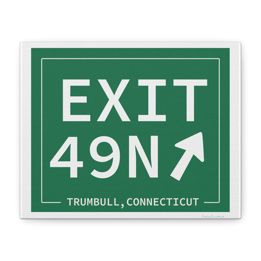 Vintage Exit 49N  Merritt Parkway Sign Matte Canvas, Stretched, 1.25"