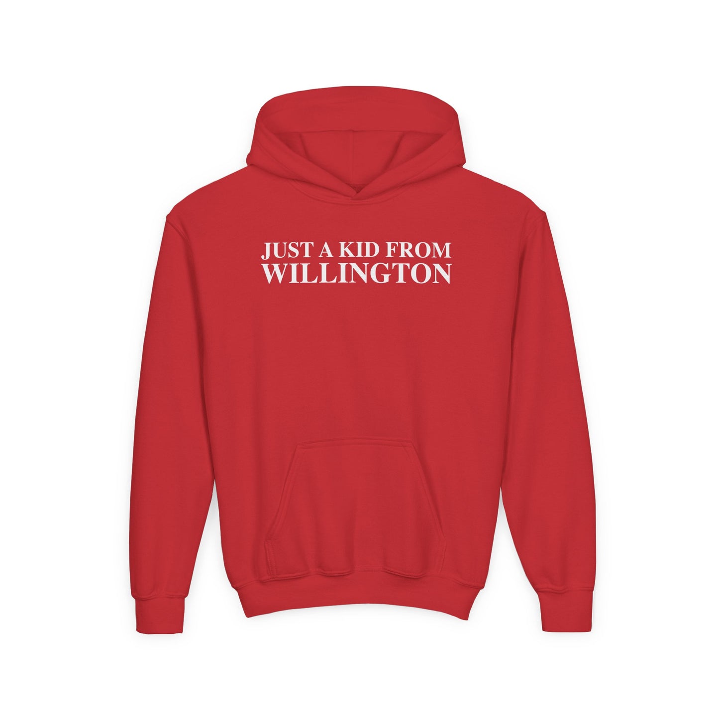 Just a kid from Willington Youth Heavy Blend Hooded Sweatshirt