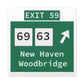 Vintage WCP Exit 59 Sign Matte Canvas, Stretched, 1.25"