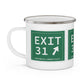 Vintage Exit 31 Merritt Parkway Sign Enamel Camping Mug