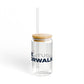 Love South Norwalk Glass Can with Straw and Lid, 16oz