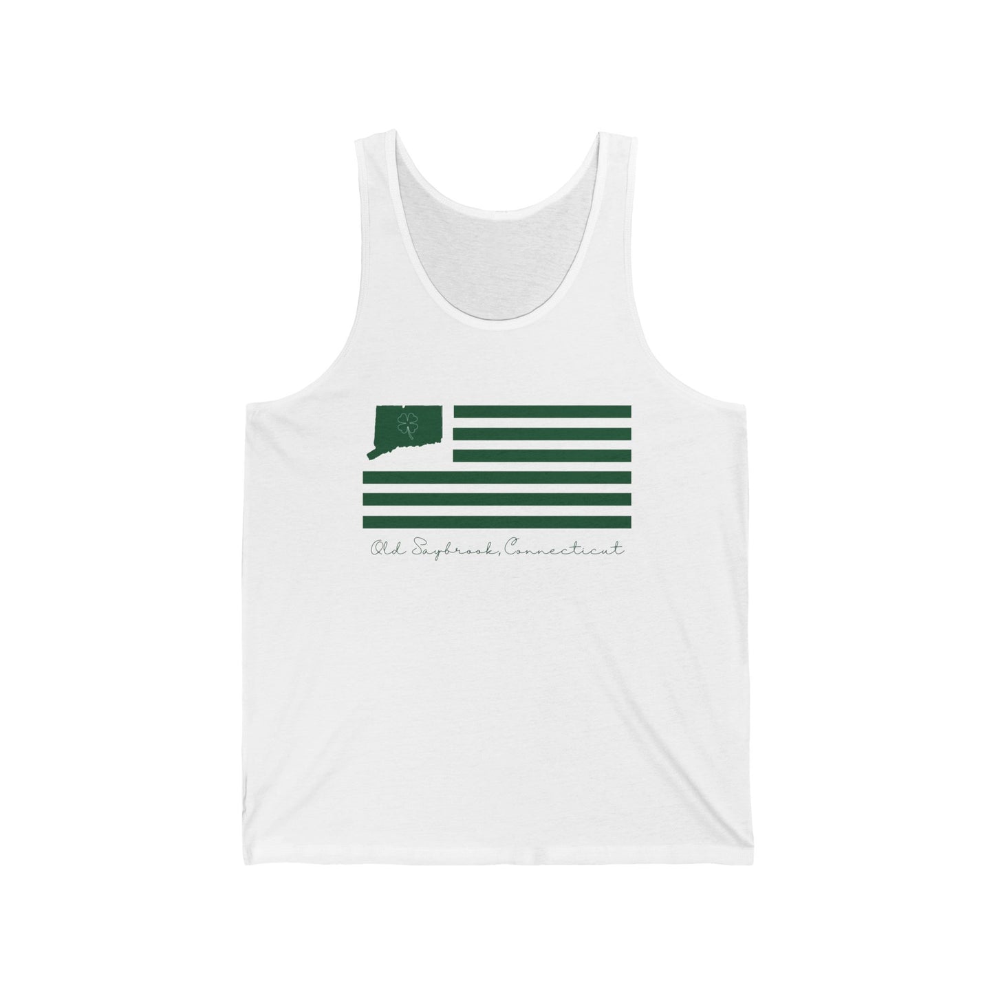 Old Saybrook Connecticut St. Patrick’s Day Flag Unisex Jersey Tank Top