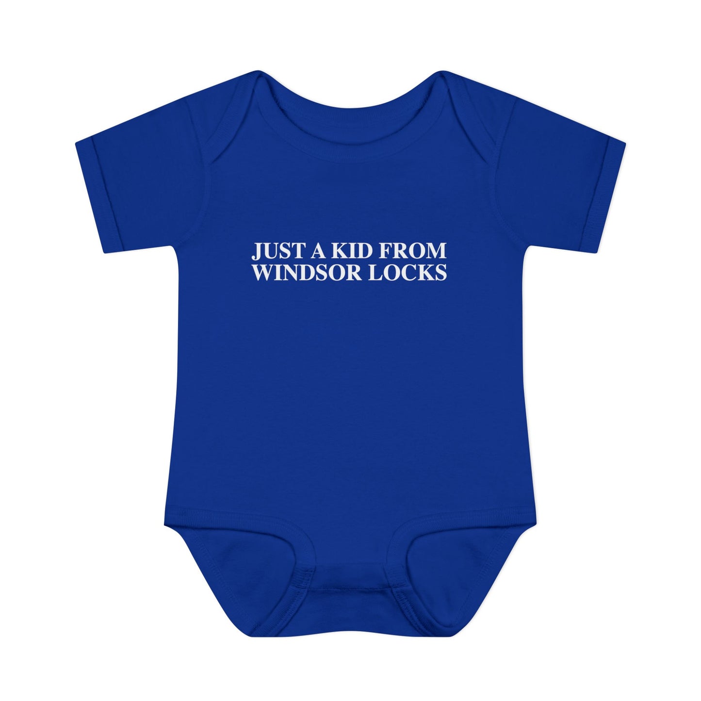 Just a kid from Windsor Locks Infant Baby Rib Bodysuit