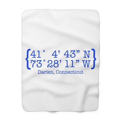 Darien Coordinates Sherpa Fleece Blanket