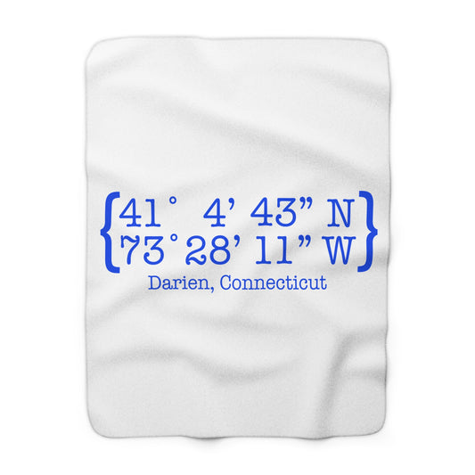 Darien Coordinates Sherpa Fleece Blanket