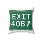 Vintage Exit 40B Merritt Parkway Sign Spun Polyester Square Pillow