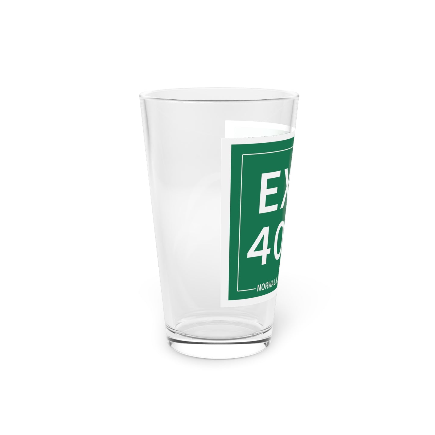 Vintage Exit 40B Merritt Parkway Sign Pint Glass, 16oz